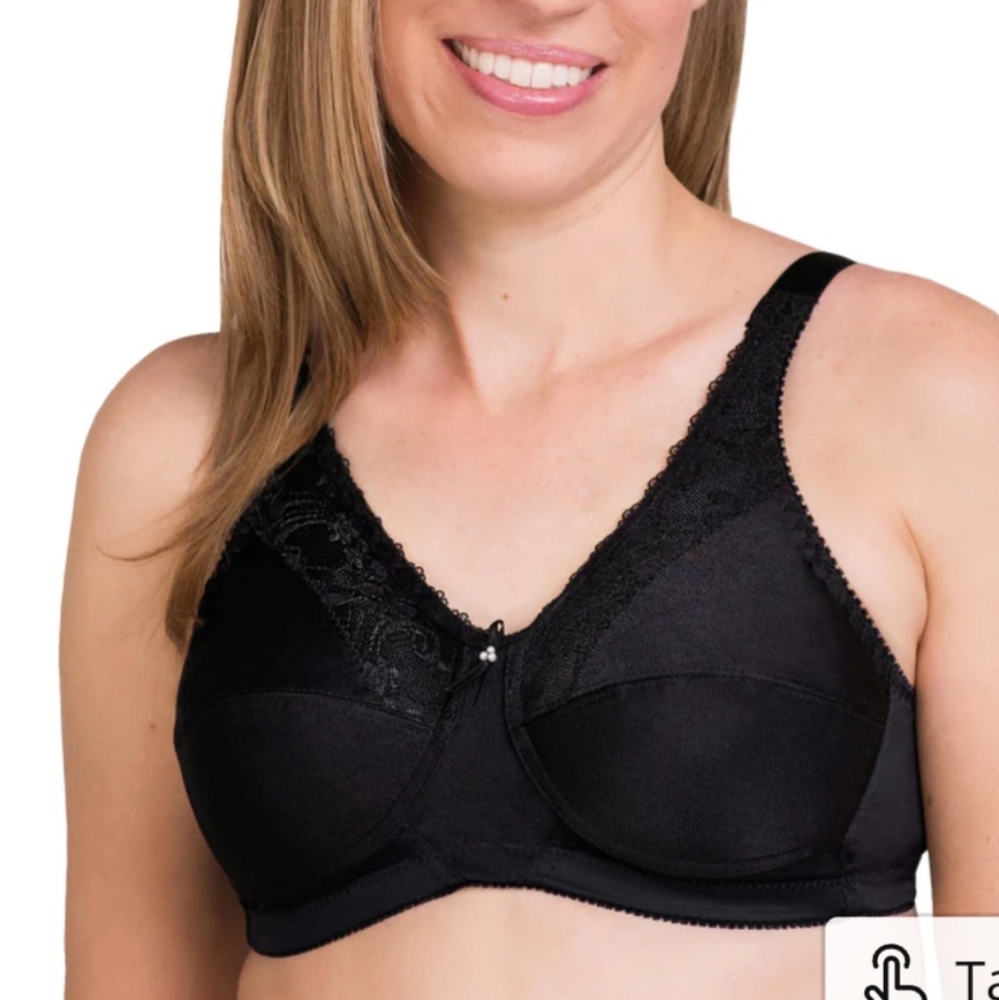 Trulife 34DDD Black 210 Barbara Bra Lace Accent Softcup NWT New  Mastectomy